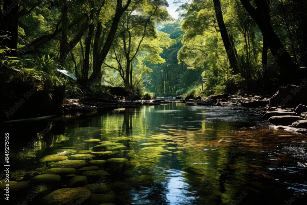 Exuberant tropical jungle in Port Douglas, Australia., generative IA