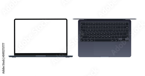 Realistic laptop mock-up. Vector illustration