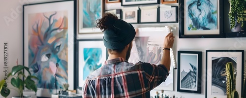 Student Curating a Gallery ...