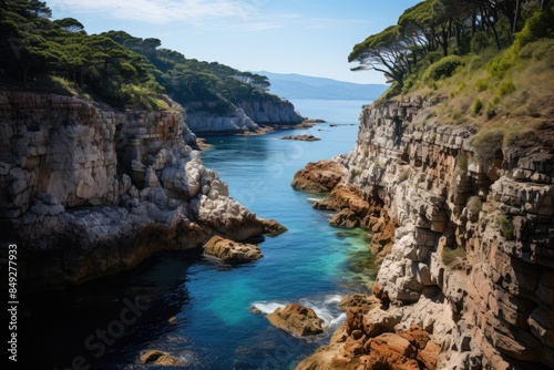 Panoramic view of Maria Island in Hobart., generative IA