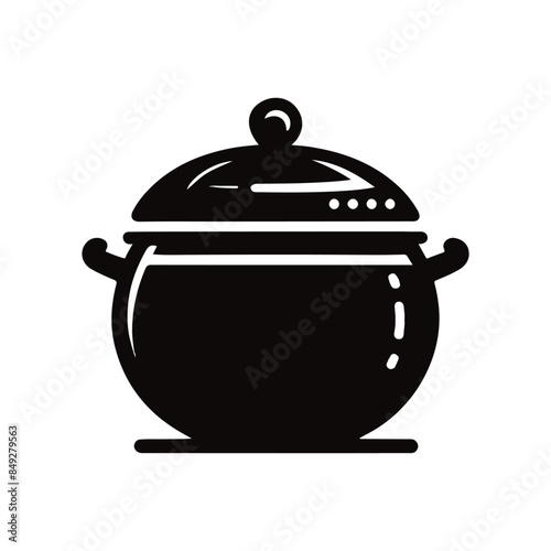 Teapot silhouette vector with white color background