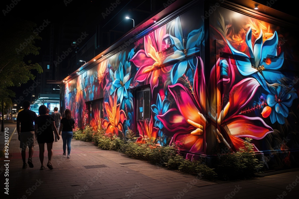 Vibrant Fortitude Valley at night culture and agitation., generative IA