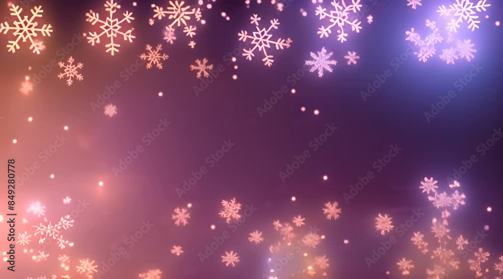 shiny christmas banner with snowflakes animation