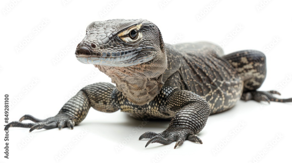 Monitor lizard isolated white background Monitor lizard isolated white background