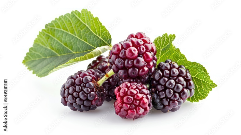Mulberry isolated white background