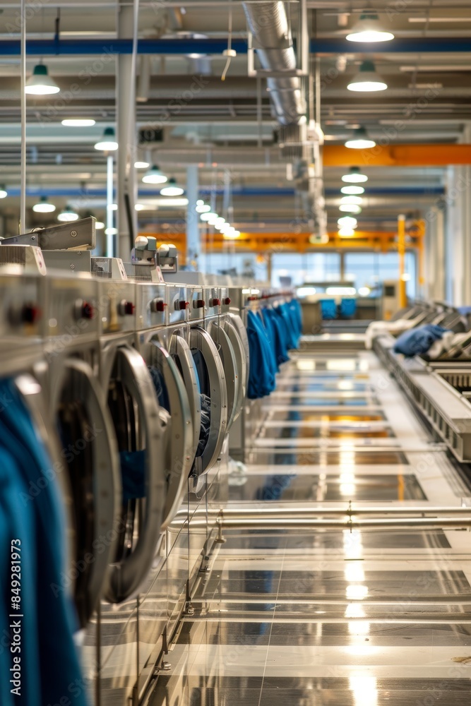 Efficient Industrial Laundry Facility with Advanced Machinery and Professional Management