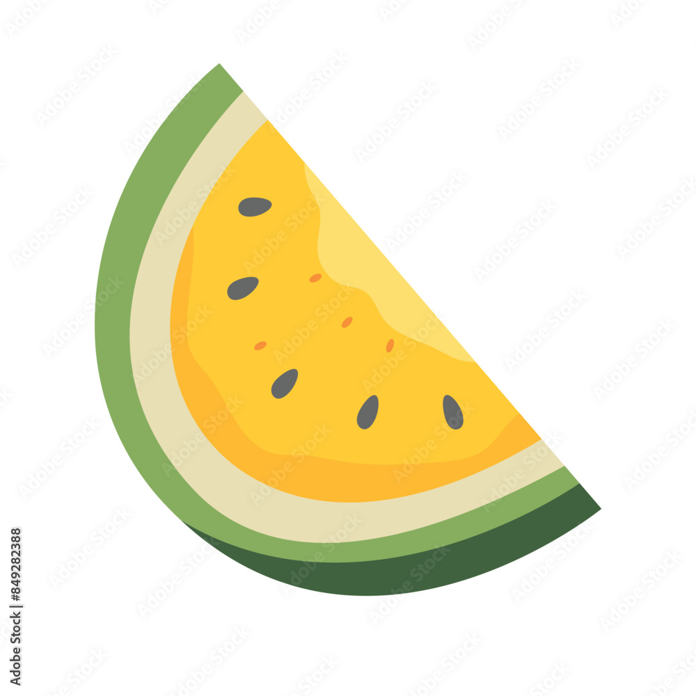 Yellow slice watermelon vector illustration, cut hybrid yellow water melon clip art image, isolated on white background
Yellow slice watermelon vector illustration, cut hybrid yellow water melon clip art image, isolated on white background