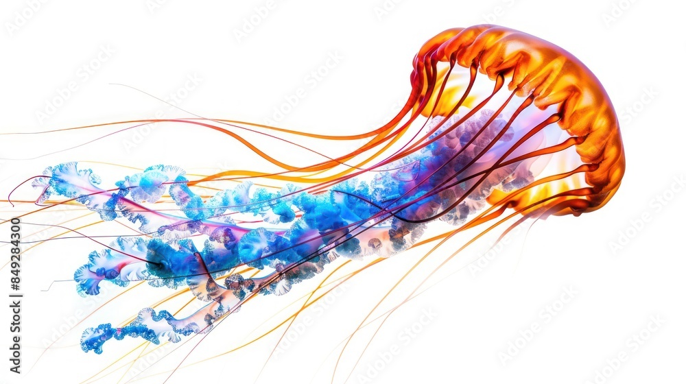 Obraz premium Jellyfish isolated white background