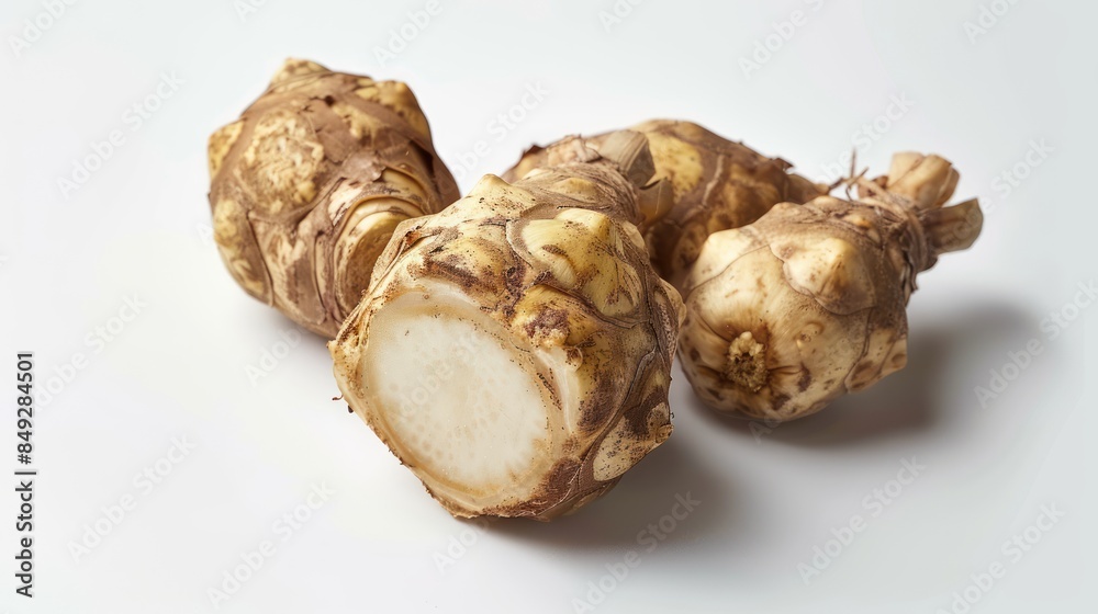 Jerusalem artichoke isolated white background Jerusalem artichoke isolated white background