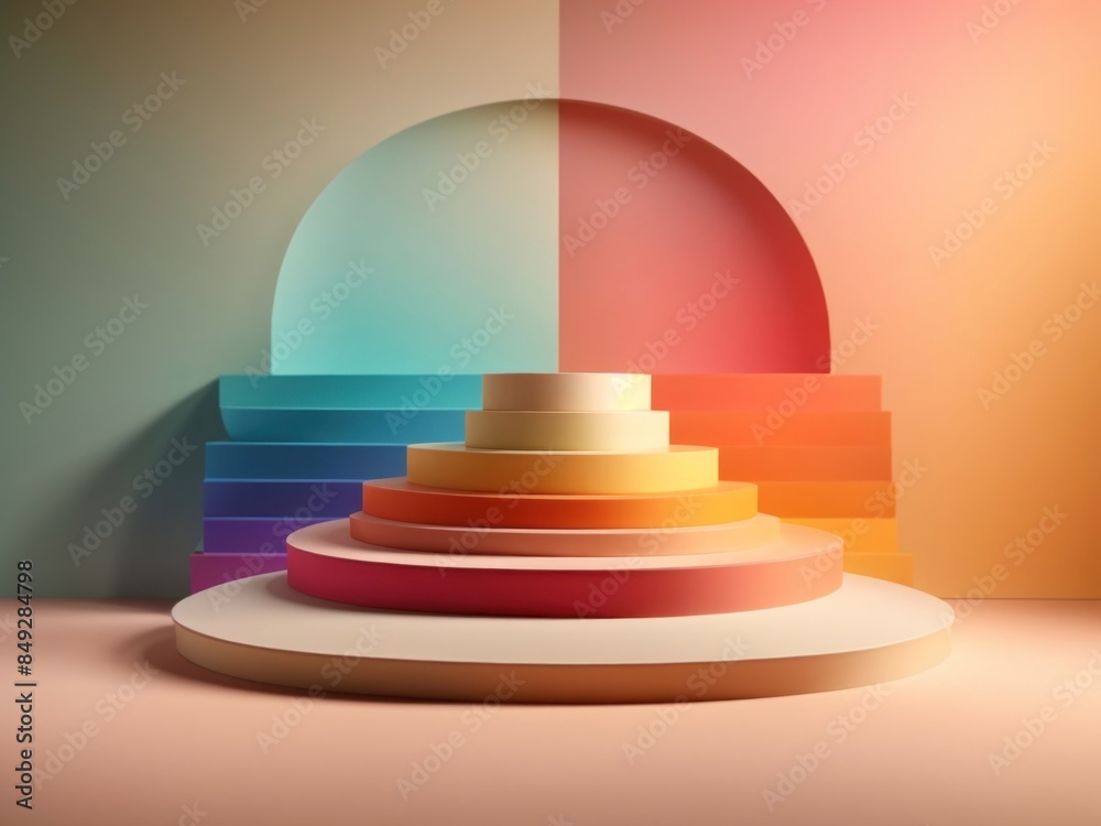 Colorful blending vibrant gradient podium Colorful blending vibrant gradient podium