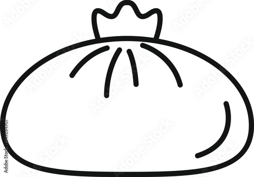 Linear icon of a khinkali, a traditional dish of georgian cuisine