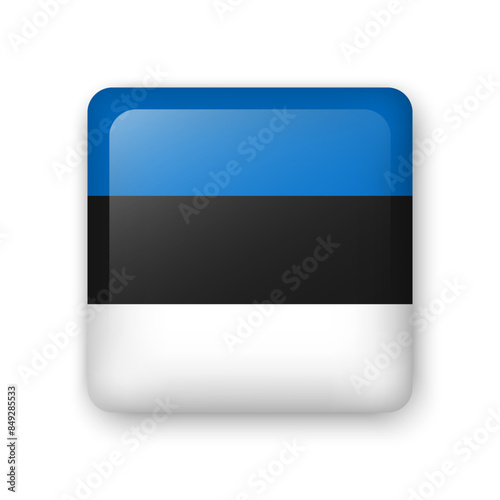 Free Download Estonia flag glass icon. Square vector element with shadow. Best for mobile apps, UI and web design. - GFXLoad