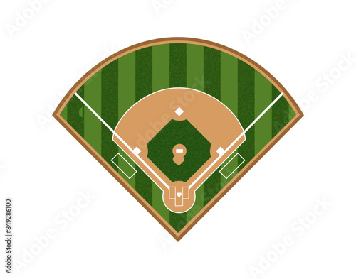 Vector of baseball field top view
