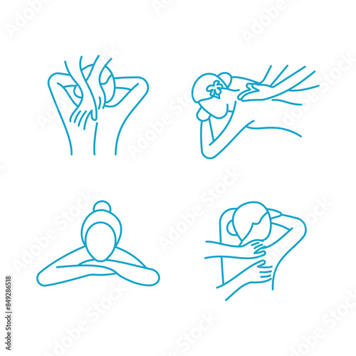 Body Massage Logo Design Vector Icon Illustration