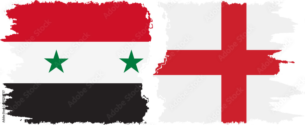 England and Syria grunge flags connection vector England and Syria grunge flags connection vector