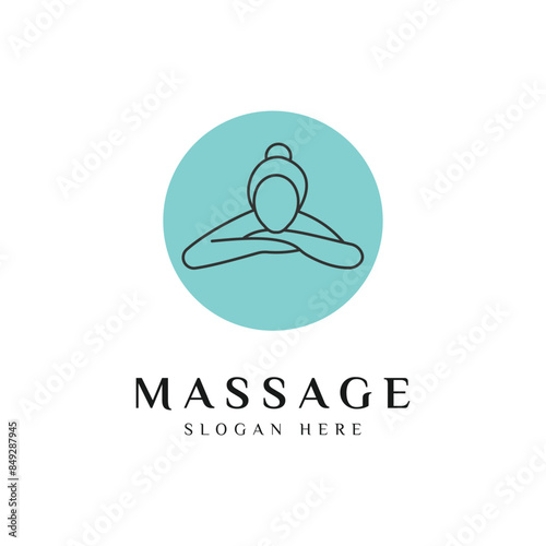 Body Massage Logo Design Vector Icon Illustration