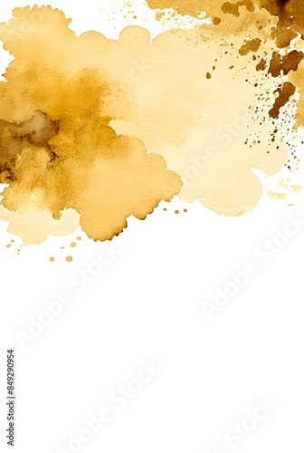 Vorlage - Brief - Notiz - Goldgelb - Wasserfarben photo