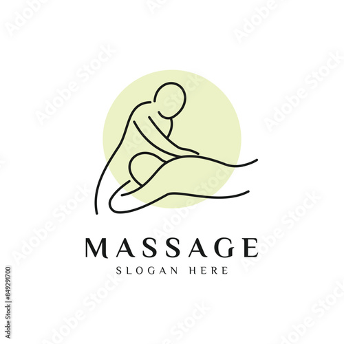 Body Massage Logo Design Vector Icon Illustration