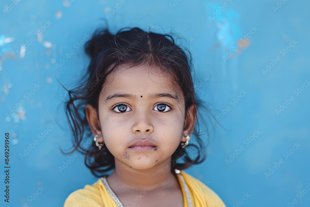 Indian Little Girl Isolated on blue Background Adorable Child Smiling Happy Playful Stylish Innocent Youthful Ethnic Cultural Portrait Studio Photography Bright Cheerful Fashionable Indian Little Girl Isolated on blue Background Adorable Child Smiling Happy Playful Stylish Innocent Youthful Ethnic Cultural Portrait Studio Photography Bright Cheerful Fashionable