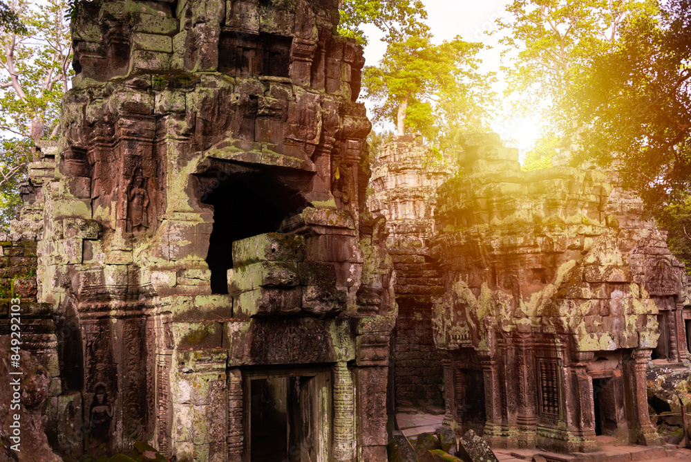 Angkor Thom, ancient temple ruins in Cambodia jungle Angkor Thom, ancient temple ruins in Cambodia jungle