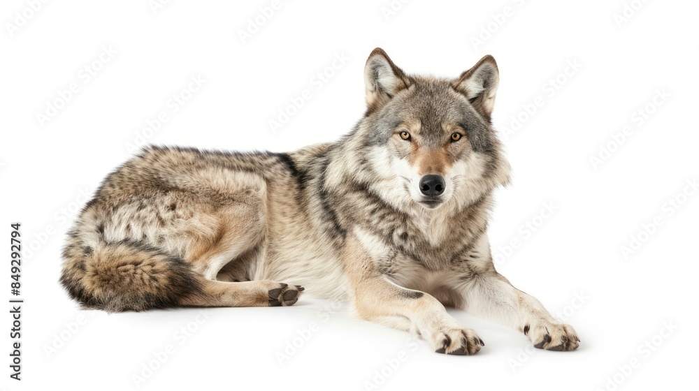 Obraz premium Wolf isolated white background