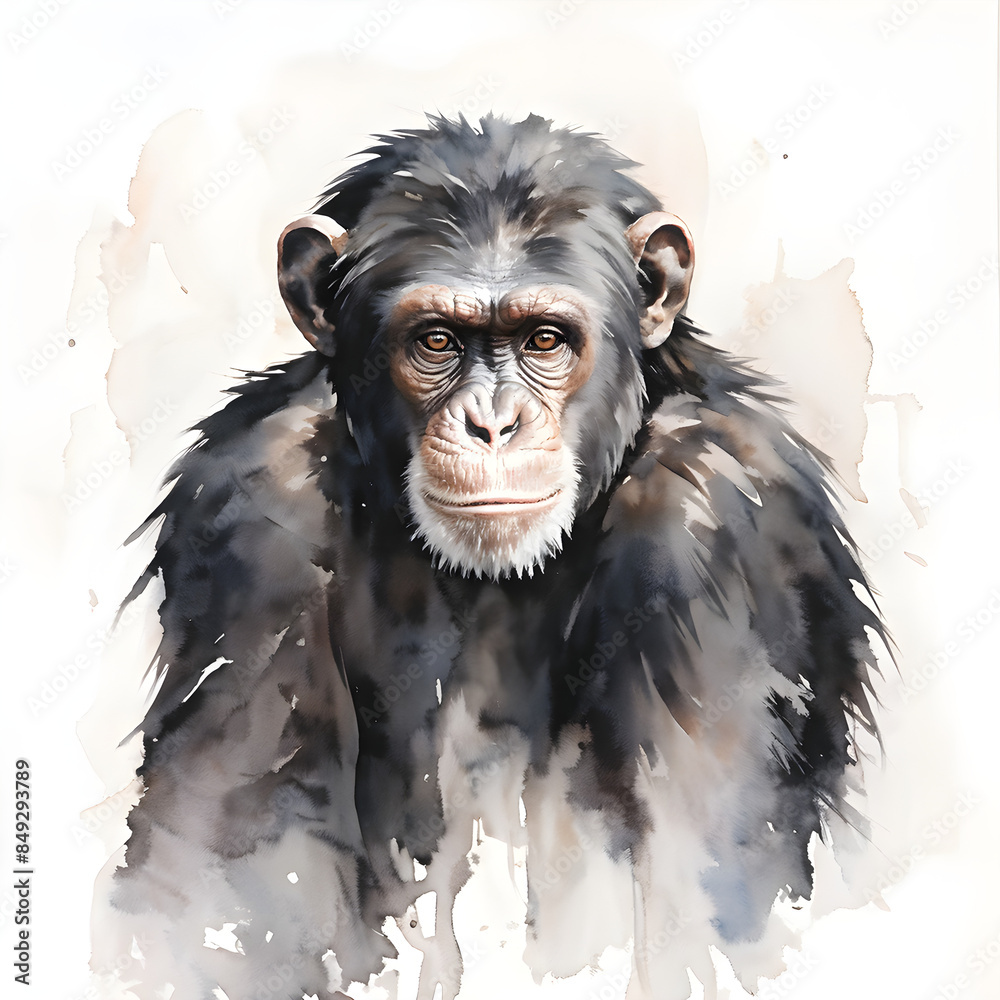 Obraz premium chimpanzee in white background 