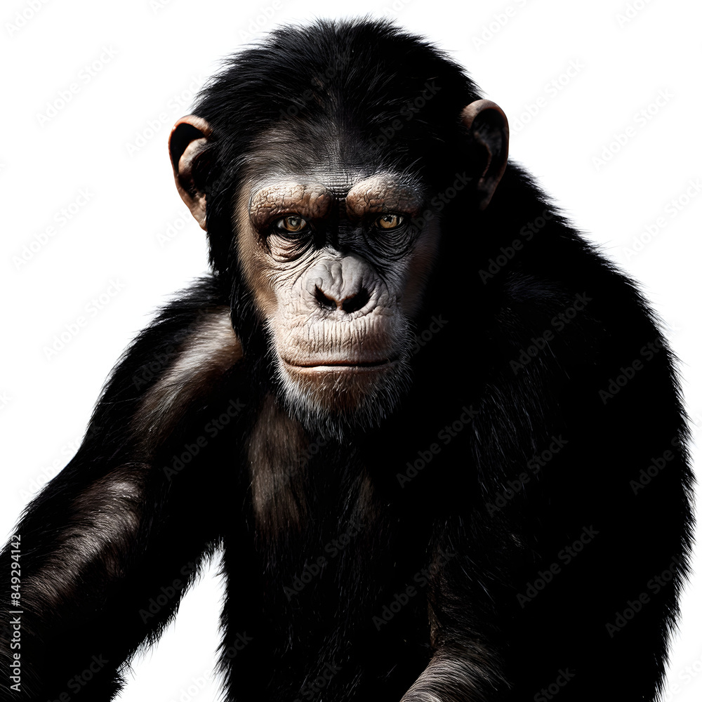 Fototapeta premium chimpanzee in white background 