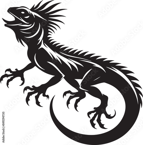 Tableau sur toile Basilisk silhouette clipart