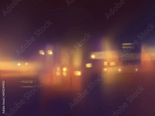 abstract of city lights digital art for card decoration illustration