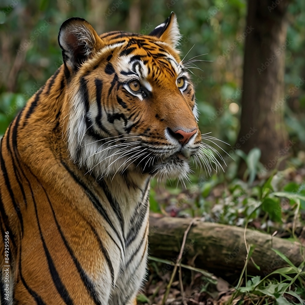 Bengal Tiger. With its striking orange coat and dark stripes, the Bengal tiger is an apex predator in the forests of India and Bangladesh. Stealthy and powerful. Bengal Tiger. With its striking orange coat and dark stripes, the Bengal tiger is an apex predator in the forests of India and Bangladesh. Stealthy and powerful.