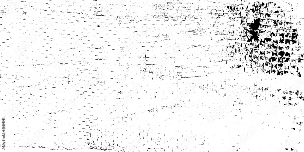 Grunge background black and white. Abstract pattern of monochrome elements. Background of cracks, scuffs, chips, stains, ink spots, lines. Dark design background surface. Grunge background black and white. Abstract pattern of monochrome elements. Background of cracks, scuffs, chips, stains, ink spots, lines. Dark design background surface.