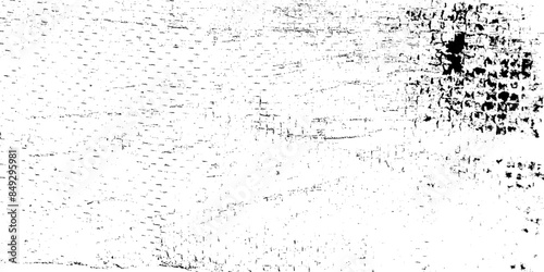 Grunge background black and white. Abstract pattern of monochrome elements.  Background of cracks, scuffs, chips, stains, ink spots, lines. Dark design background surface.