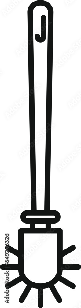 Simple black and white line drawing of a toilet brush, for keeping the toilet bowl clean Simple black and white line drawing of a toilet brush, for keeping the toilet bowl clean