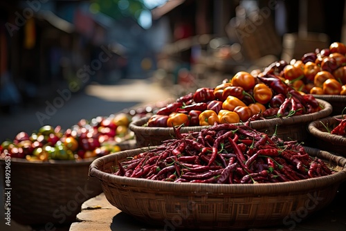 Vibrant Market of Spices in Zanzibar., generative IA