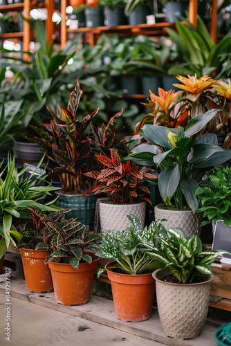 Variety of Potted Plants on Display at Local Garden Center Sale