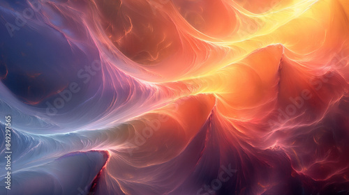 Evolution unfolding in many holons, rays of light, awakening, mysticism, digital art, photo