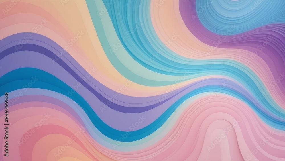 Obraz premium Spiraling patterns, pastel colors, fluid shapes, minimalist design abstract wallpaper