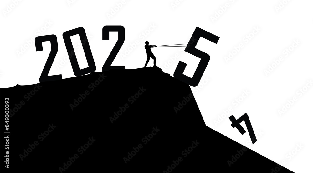2025 Goals and Achievements. Goodbye 2024 transparent backgrounds. PNG Format Stock Illustration