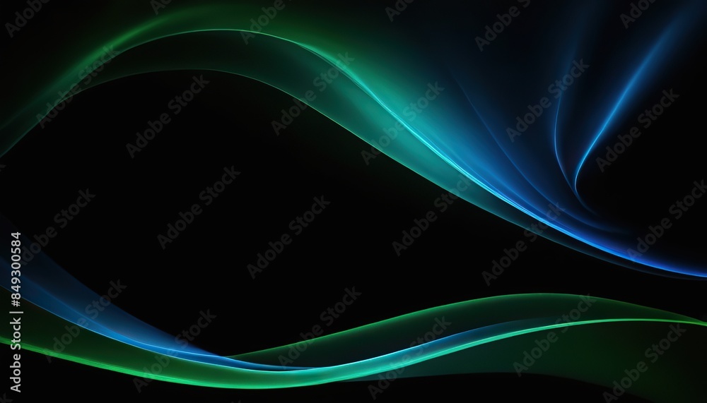 Obraz premium The emerald tide: a mesmerizing display of natures power, vibrant green and blue wave abstract background, fluid motion of the wave gives a sense of movement and energy