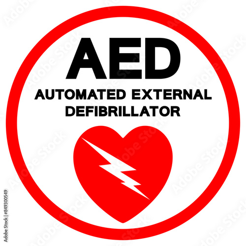 AED Automated External Defibrillator Symbol Sign, Vector Illustration, Isolate On White Background Label .EPS10