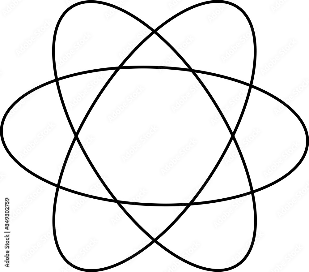Black icon of an atom. Black icon of an atom.