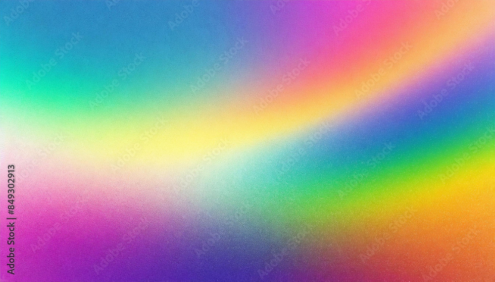 Obraz premium iridescent bright rainbow gradient abstract background, grainy noise texture, cinematic backdrop for product presentation with copy space, lgbt queer pride month
