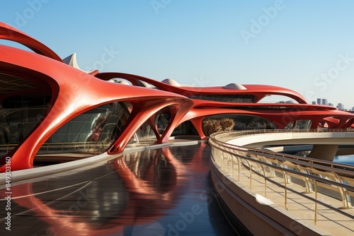 Stunning view of Yas Island, Abu Dhabi., generative IA