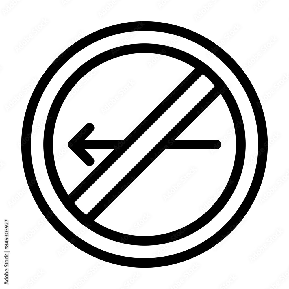 No Turn Left Icon