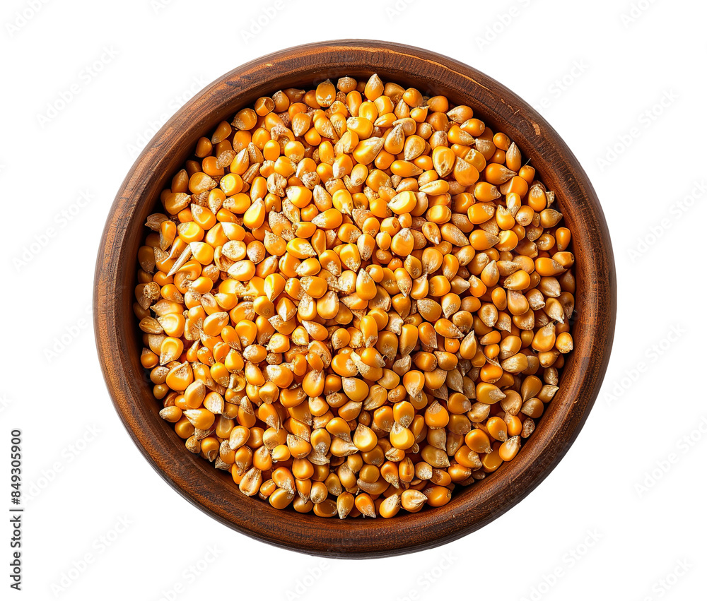 Corn grains in a bowl isolated on transparent background Corn grains in a bowl isolated on transparent background