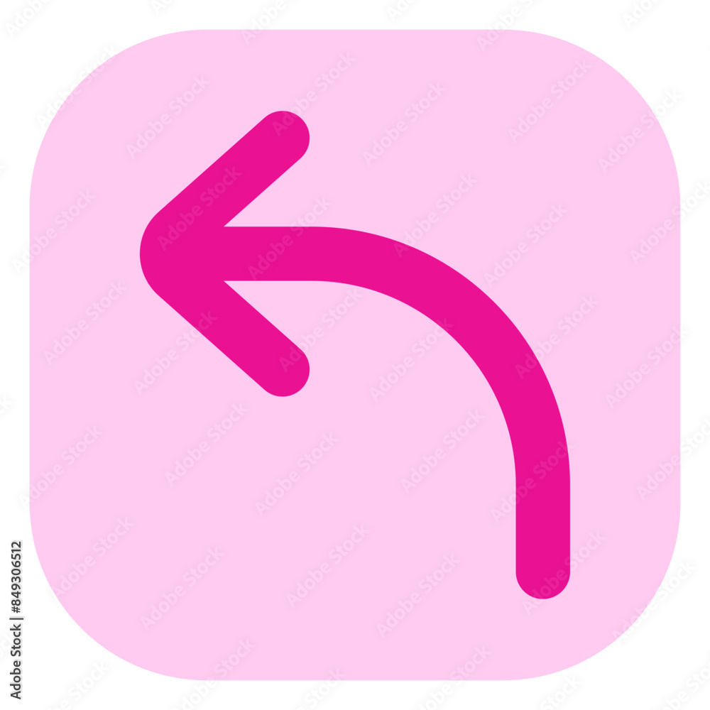 Vector turn left arrow chevron icon. Black, white background. Perfect for app and web interfaces, infographics, presentations, marketing, etc. Vector turn left arrow chevron icon. Black, white background. Perfect for app and web interfaces, infographics, presentations, marketing, etc.