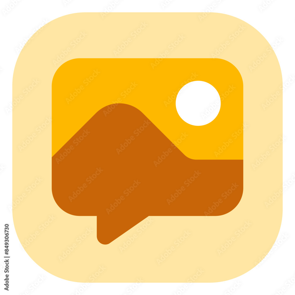 Vector picture message icon. Black, white background. Perfect for app and web interfaces, infographics, presentations, marketing, etc.