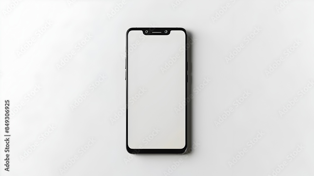 Sleek Smartphone Mockup on Isolated White Background with Details Sleek Smartphone Mockup on Isolated White Background with Details