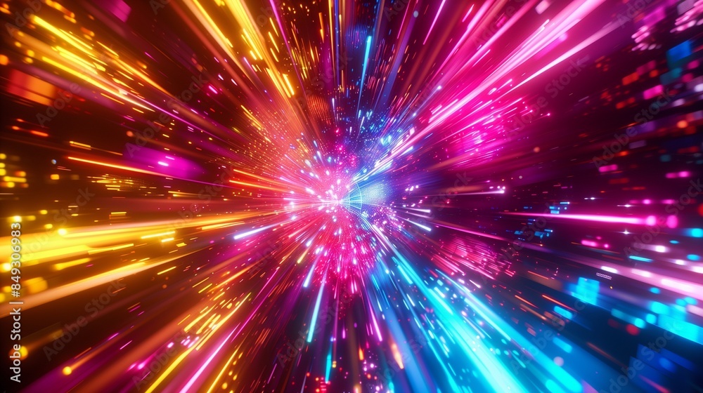 An abstract background featuring mixed neon colors with a radial distortion effect, giving it a glowing, pulsating appearance. An abstract background featuring mixed neon colors with a radial distortion effect, giving it a glowing, pulsating appearance.