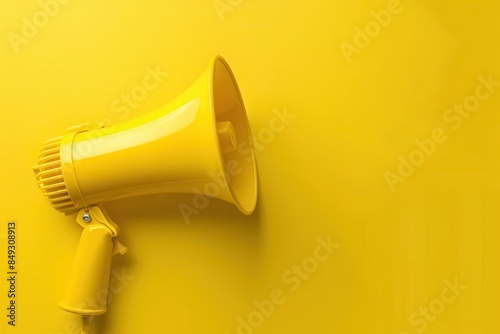yellow megaphone on matching background attentiongrabbing advertising concept photo